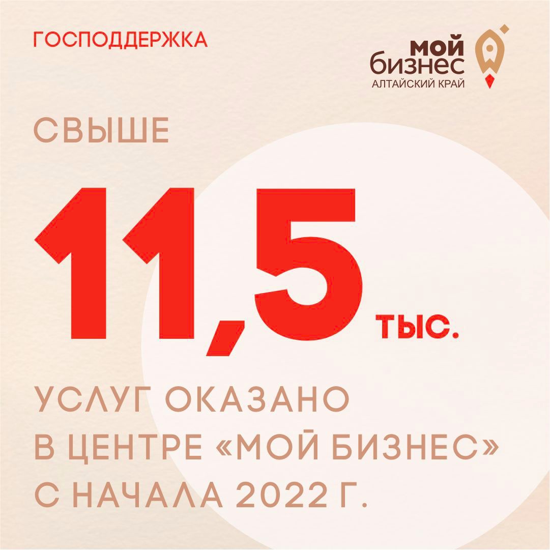 Свыше 11,5 тыс. услуг оказано алтайским предпринимателям в региональном центре «Мой бизнес» с начала 2022 года